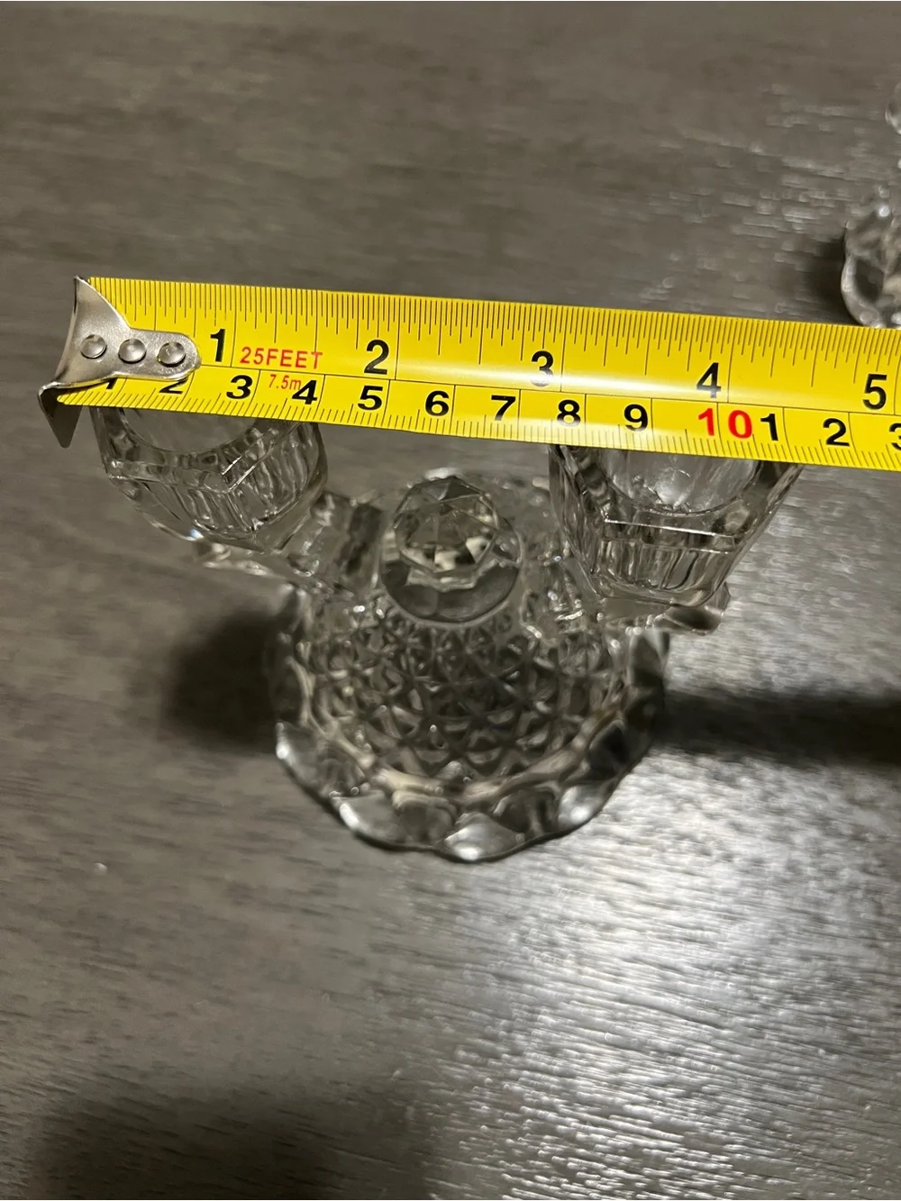 Vintage Clear Pressed Glass Double Candlestick Holders – Set of 2